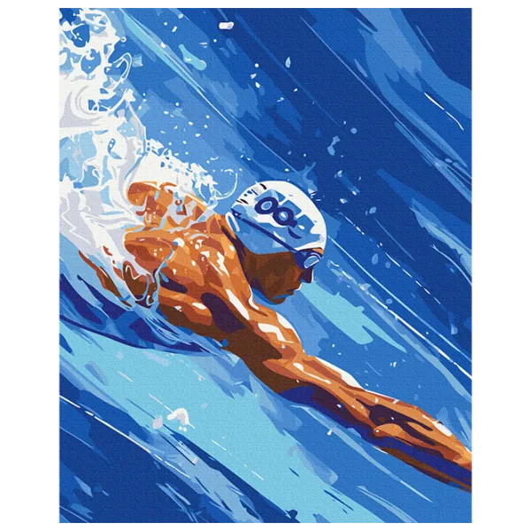 Pictură pe numere BrushMe Înot BS54099 50 x 40 cm / Verticală photo 1