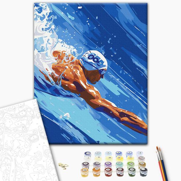 Pictură pe numere BrushMe Înot BS54099 50 x 40 cm / Verticală photo 2