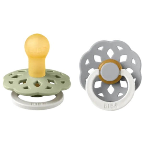 Соска круглая Bibs Boheme GLOW 230124  Унисекс / 0 месяцев - 6 месяцев / Латекс / Серо-зеленый photo 1
