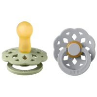 Suzetă cu tetina rotundă Bibs Boheme 240110  Unisex / 6 luni - 18 luni / Latex / Sage Green