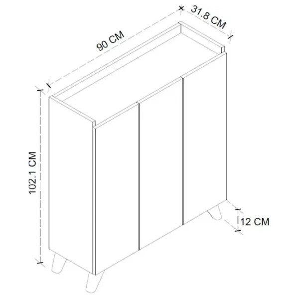 Обувной шкаф Nex Home 12-30-02 102 x 90 x 32см /White /Белый photo 5