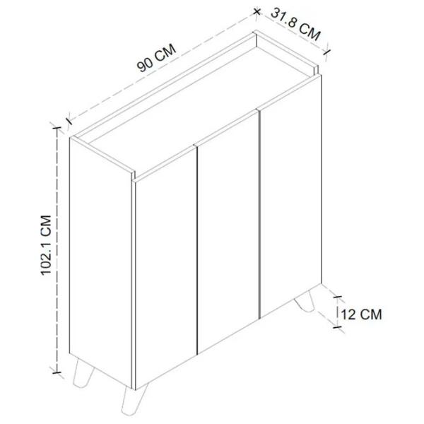 Обувной шкаф Nex Home 12-30-02 102 x 90 x 32см /White /Белый photo 5
