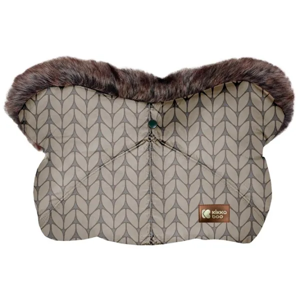 Mănuși pentru cărucior Kikka Boo Shiny Nailon, Fleece / Beige photo 1