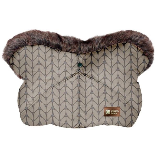Mănuși pentru cărucior Kikka Boo Shiny Nailon, Fleece / Beige photo 1