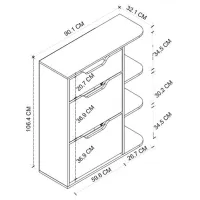 Обувной шкаф Nex Home Smyrna 106 x 90 x 32см /White /Белый photo 4
