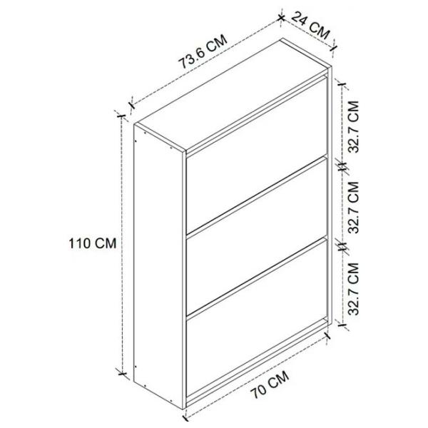 Обувной шкаф Nex Home 18-03-02 111 x 74 x 24см /Oak /Дуб photo 4 Обувной шкаф Nex Home 18-03-02 111 x 74 x 24см /Oak /Дуб photo 4