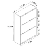Dulap pentru încălțăminte Nex Home 18-03-02 111 x 74 x 24 /Oak /Oak photo 4