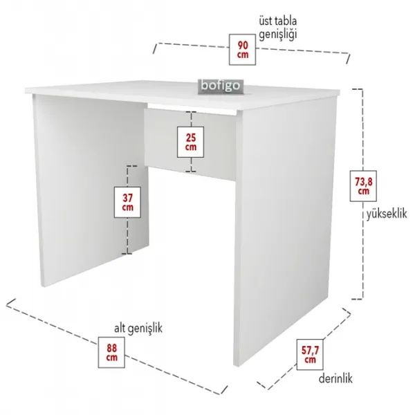 Masă de birou Nex Home Chipboard PAL/ White photo 2
