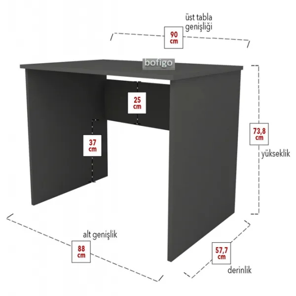 Masă de birou Nex Home Chipboard PAL/ Antracit photo 5 Masă de birou Nex Home Chipboard PAL/ Antracit photo 5
