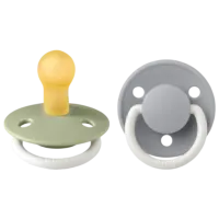 Suzetă cu tetina rotundă Bibs De lux 180217  Unisex / 0 luni - 6 luni / Latex / Sage Green