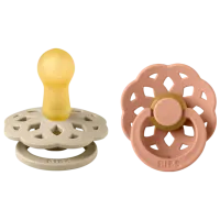 Suzetă cu tetina rotundă Bibs Boheme 240103  Unisex / 6 luni - 18 luni / Latex / Peach