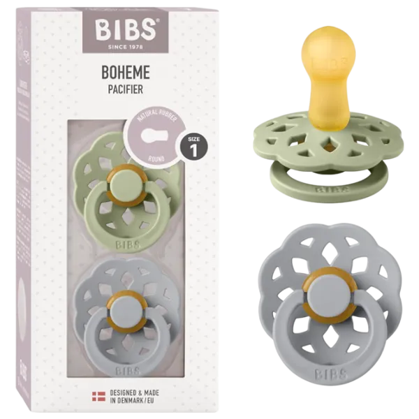 Suzetă cu tetina rotundă Bibs Boheme 230110 Unisex / 0 luni - 6 luni / Latex / Sage Green photo 5