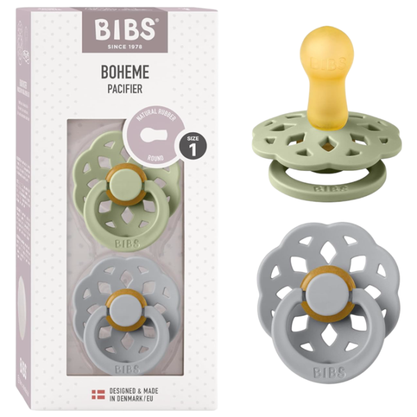 Suzetă cu tetina rotundă Bibs Boheme 230110 Unisex / 0 luni - 6 luni / Latex / Sage Green photo 5