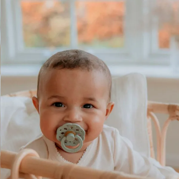 Suzetă cu tetina rotundă Bibs Boheme 230110 Unisex / 0 luni - 6 luni / Latex / Sage Green photo 6