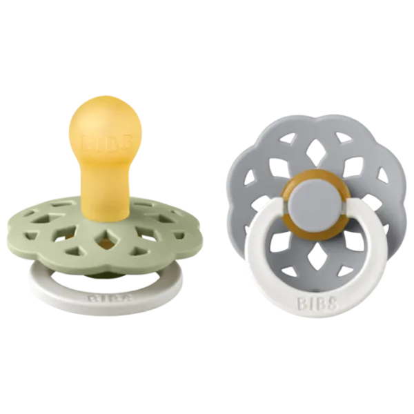 Соска круглая Bibs Boheme GLOW 240124  Унисекс / 6 месяцев - 18 месяцев / Латекс / Cloud Grey photo 1