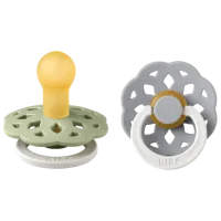 Соска круглая Bibs Boheme GLOW 240124  Унисекс / 6 месяцев - 18 месяцев / Латекс / Cloud Grey