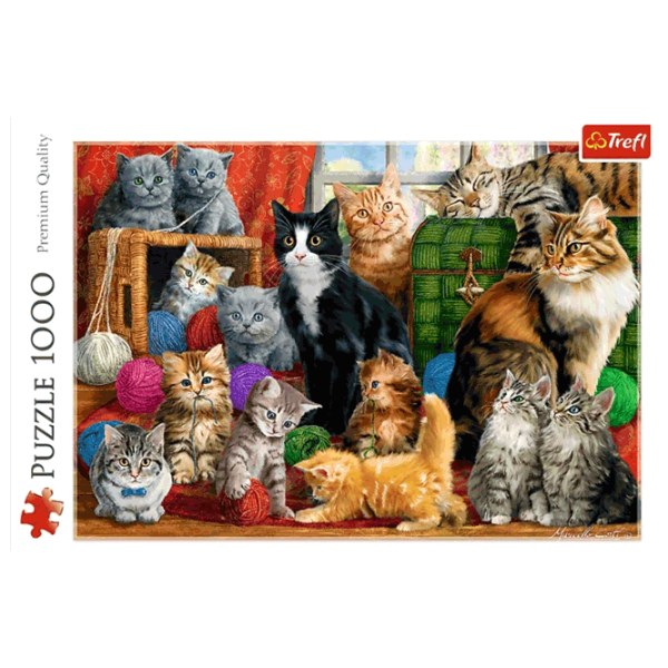 Puzzle Trefl Feline meeting 12+/ Количество деталей: 1000 photo 2 Puzzle Trefl Feline meeting 12+/ Количество деталей: 1000 photo 2