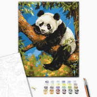 Pictură pe numere BrushMe Panda leneș BS53982 50 x 40 cm / Verticală photo 2