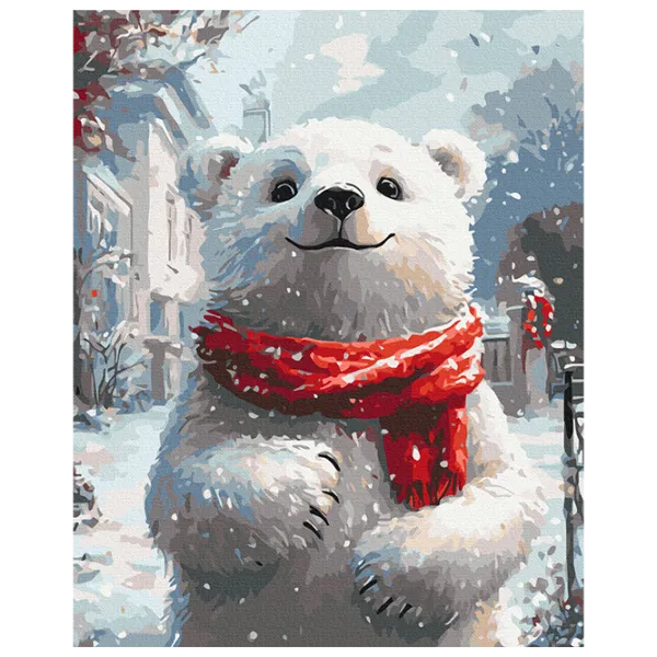 Pictură pe numere BrushMe Ursuleț cu eșarfă roșie BS54188 50 x 40 cm / Verticală photo 1 Pictură pe numere BrushMe Ursuleț cu eșarfă roșie BS54188 50 x 40 cm / Verticală photo 1