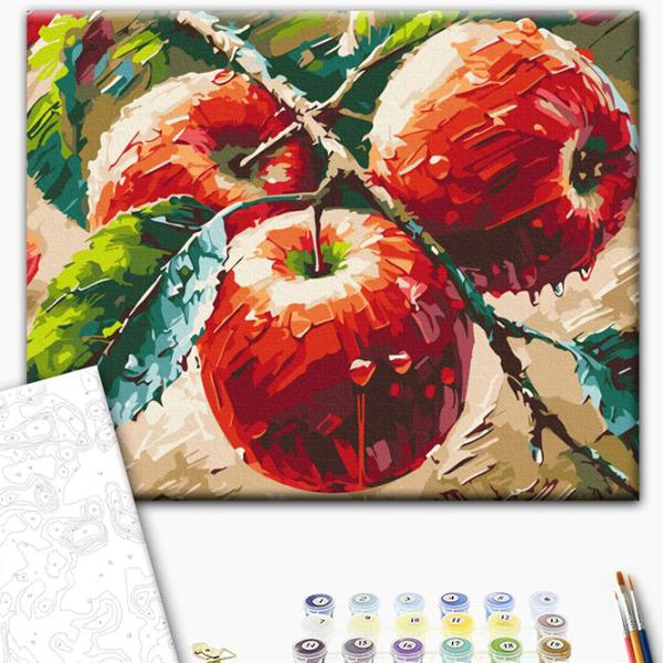 Pictură pe numere BrushMe Mere proaspete BS54166 50 x 40 cm / Orizontală photo 3