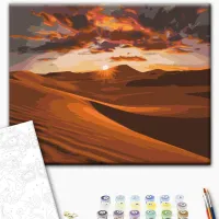 Pictură pe numere BrushMe Apus de soare în deșert BS51757 50 x 40 cm / Orizontală photo 3
