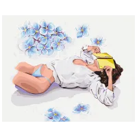 Картина по номерам BrushMe Перерыв на чтение BS53810 50 x 40 см / Горизонтальная