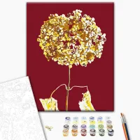 Картина по номерам BrushMe Золотая гортензия BS53997 50 x 40 см / Вертикальная photo 2