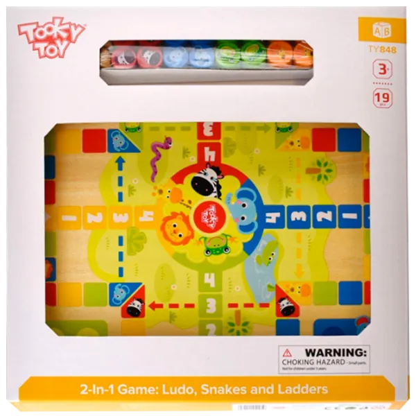 Настольная игра Tooky Toy 2 in 1 Ludo Snakes 3+/ Развитие photo 1