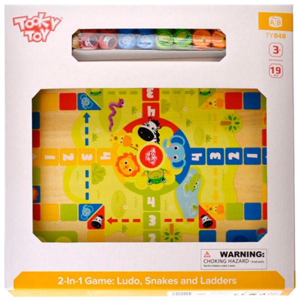Настольная игра Tooky Toy 2 in 1 Ludo Snakes 3+/ Развитие photo 1