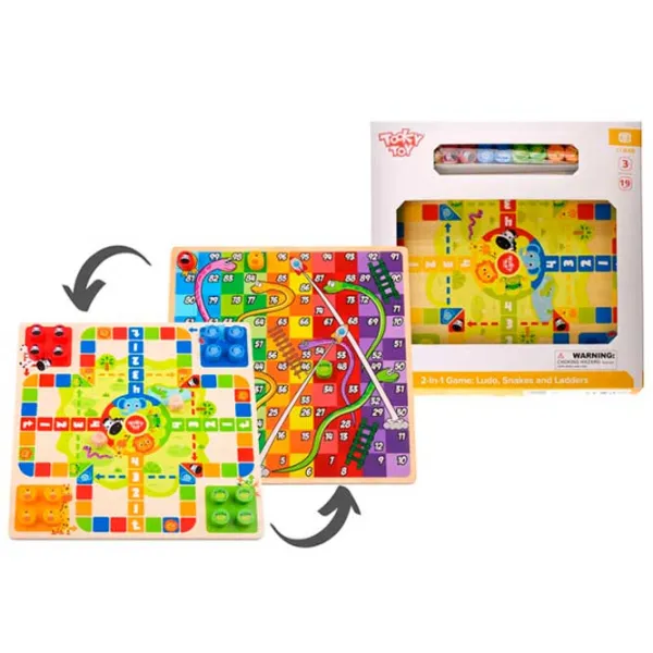 Настольная игра Tooky Toy 2 in 1 Ludo Snakes 3+/ Развитие photo 3