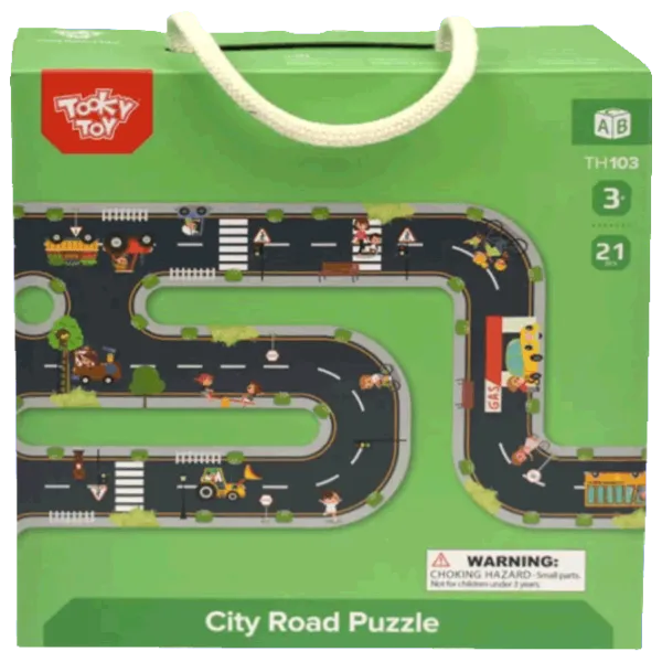 Puzzle Tooky Toy Drumul Orășenesc 3+/ Numărul de piese: 20 photo 1