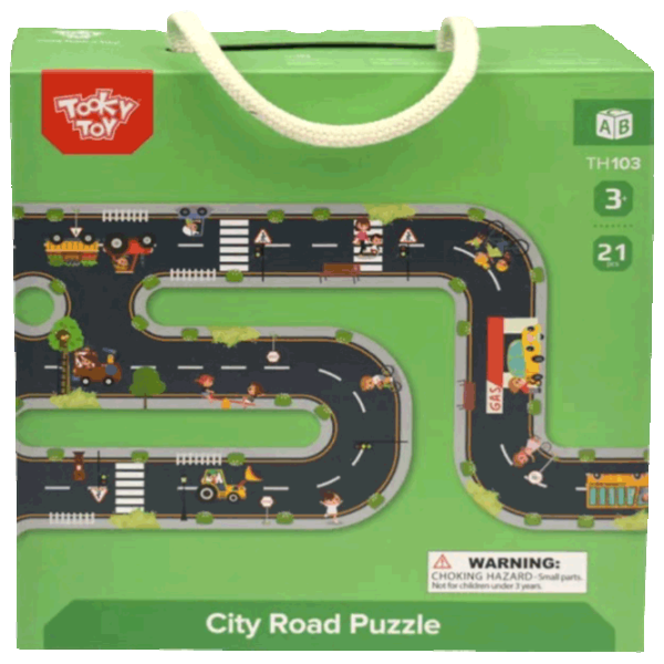 Puzzle Tooky Toy Drumul Orășenesc 3+/ Numărul de piese: 20 photo 1