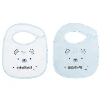 Слюнявчик Kikka Boo Bear With Me  Классическая / Хлопок / Синий