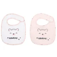 Слюнявчик Kikka Boo Bear With Me  Классическая / Хлопок / Розовый