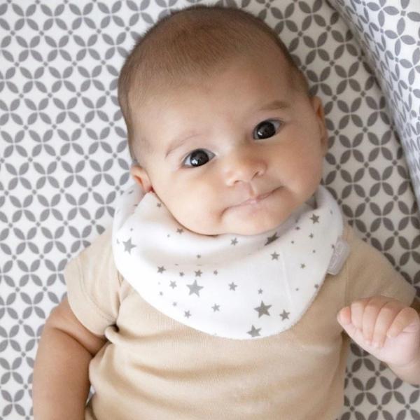 Bavetă BabyJem Stars Batistă / Bumbac / White photo 3 Bavetă BabyJem Stars Batistă / Bumbac / White photo 3