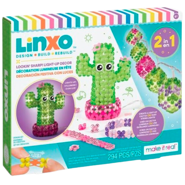 Креативный набор Make It Real Glowing Cactus LinXo Lookin Sharp Light Up Decor 695929061203 8+ / Разноцветный Разноцветный photo 1