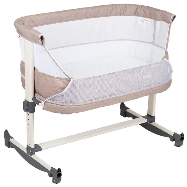 Pat pentru copii BabyGo Co-sleeper Vivaldi 0 luni - 3 ani / Beige photo 2