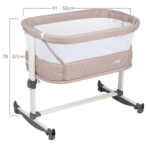 Pat pentru copii BabyGo Co-sleeper Vivaldi 0 luni - 3 ani / Beige photo 3