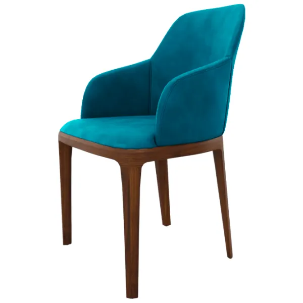 Scaun de bucătărie Dogtas LOGAN PLUS Stofă/ Turquoise Walnut photo 1