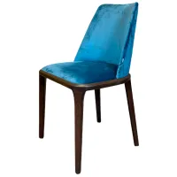 Кухонный стул Dogtas Logan Ткань/ Аквамариновый Грецкий орех