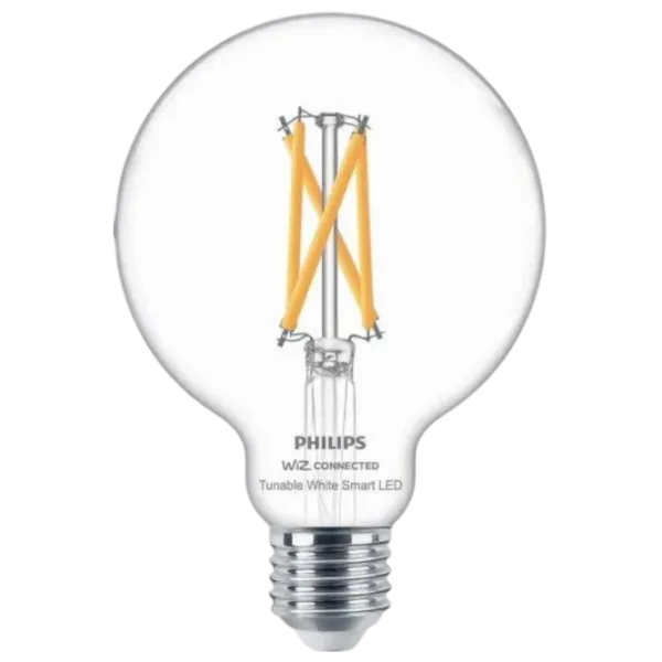 Умная лампочка светодиодная филаментная Philips Globe WIZ 929003018221 E27 / 7 Вт / 6500 К / 806лм / White photo 1 Умная лампочка светодиодная филаментная Philips Globe WIZ 929003018221 E27 / 7 Вт / 6500 К / 806лм / White photo 1