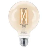 Bec inteligent LED cu filament Philips Globe WIZ 929003018221 E27 / 7 W / 6500 K / 806lm / White photo 2