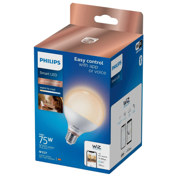Bec inteligent LED Philips Globe WIZ 929002451021 E27 / 11 W / 6500 K / 1055lm / White photo 3