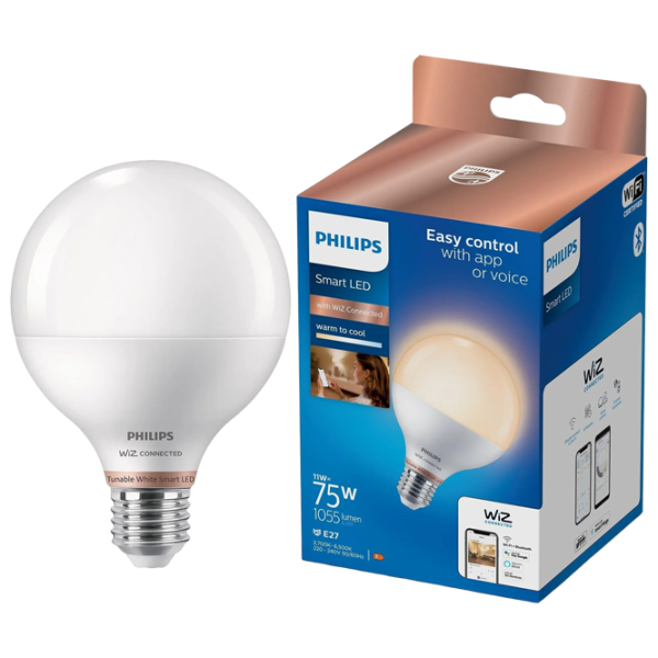 Bec inteligent LED Philips Globe WIZ 929002451021 E27 / 11 W / 6500 K / 1055lm / White photo 4