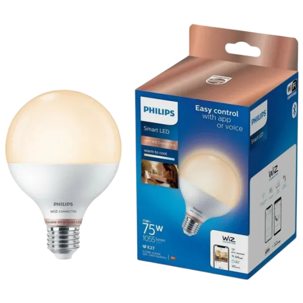 Bec inteligent LED Philips Globe WIZ 929002451021 E27 / 11 W / 6500 K / 1055lm / White photo 5