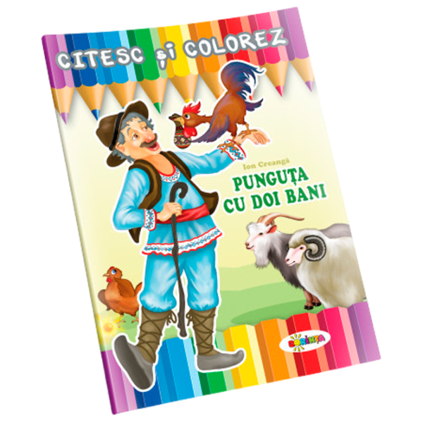 Set de creație Dorința Citesc și colorez Punguța cu doi bani 9789975130899 4+ / Multicolor photo 1 Set de creație Dorința Citesc și colorez Punguța cu doi bani 9789975130899 4+ / Multicolor photo 1