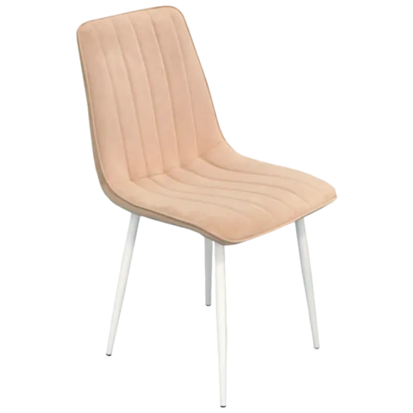 Обеденные стол со стульями Evelin DT 402-5+4 8 (XR-154Wh) Круглая / ДСП / Light Beige photo 2 Обеденные стол со стульями Evelin DT 402-5+4 8 (XR-154Wh) Круглая / ДСП / Light Beige photo 2