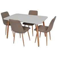 Обеденные стол со стульями Evelin DT 405-1+4 (XR-154WO) Прямоугольная / ДСП / Light Beige