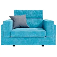 Fotoliu Indart Headrest Armchair Black Blue