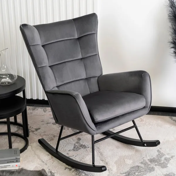 Fotoliu balansoar Mebel Elite Jackson Black Gray photo 2 Fotoliu balansoar Mebel Elite Jackson Black Gray photo 2